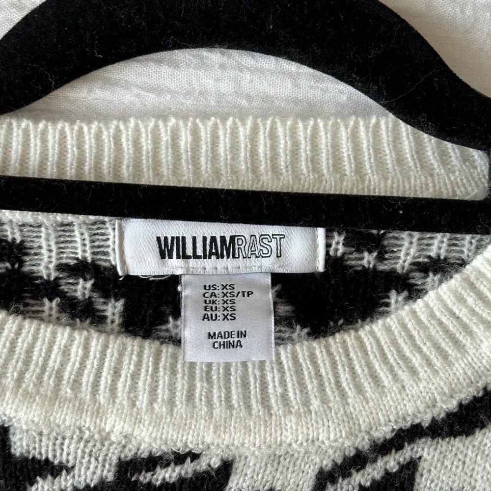 William Rast Hi-low black and white houndstooth sweater - Size XS - Picture 2 of 5